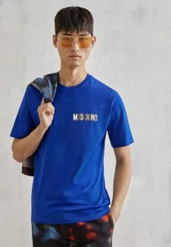 MOSCHINO Print T-shirt - Blue -MOSCHINO SHOP c76b128a0acb47439cf3e615198a9d8b