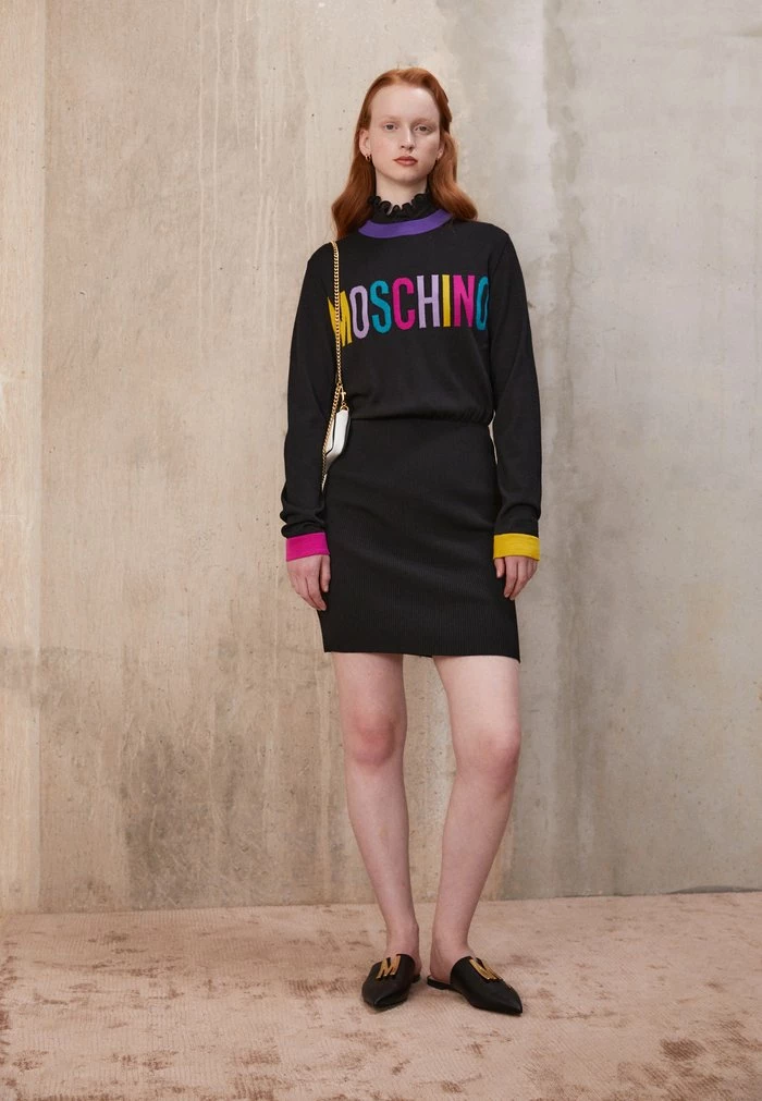 MOSCHINO COLOR BLOCK - Jumper Dress - Black 1 MOSCHINO COLOR BLOCK - Jumper Dress - Black
