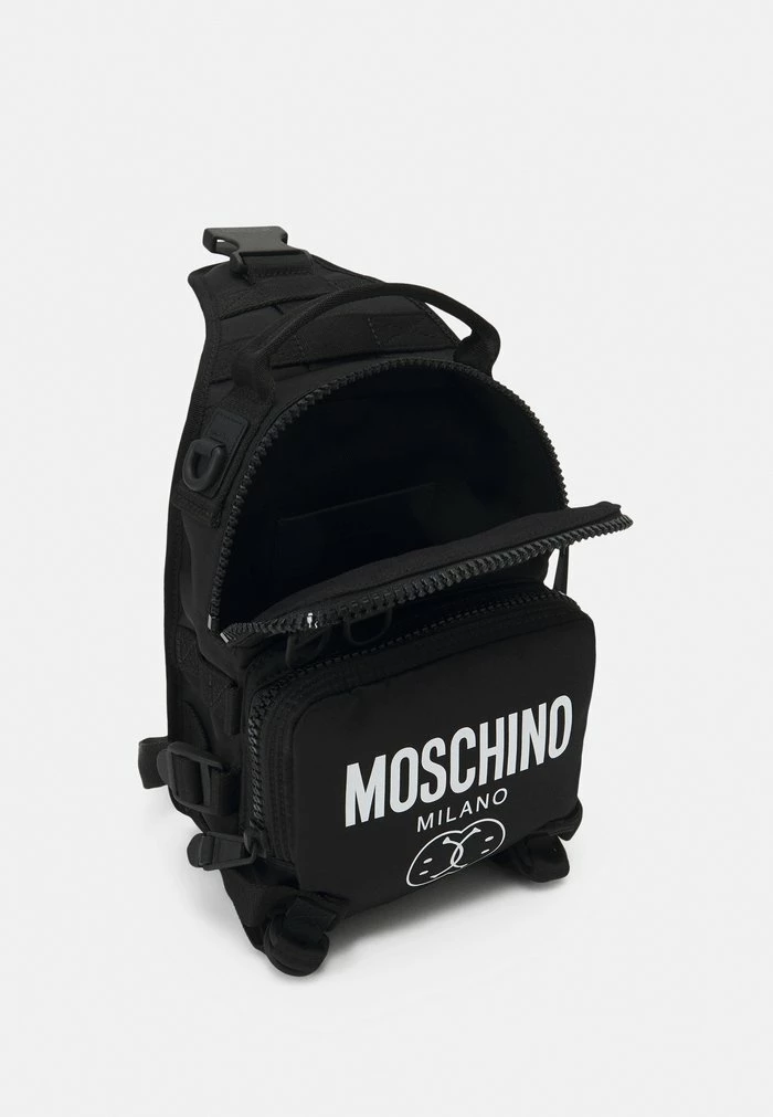 MOSCHINO DOUBLE SMILE LOGO - Across Body Bag - Fantasy Black 3 MOSCHINO DOUBLE SMILE LOGO - Across Body Bag - Fantasy Black - Image 3