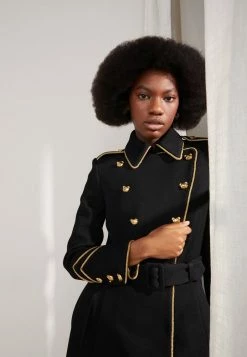 MOSCHINO BEAR BUTTONS - Classic Coat - Black