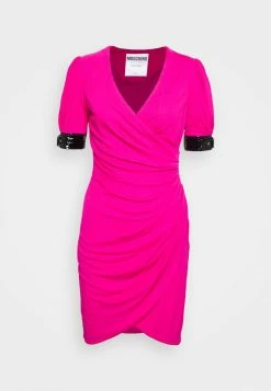 MOSCHINO BONDAGE BUCKLE - Jersey Dress - Violet -MOSCHINO SHOP cbbe00f408d143ed9d32922bb5bb189e