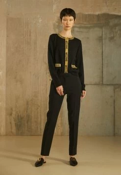 MOSCHINO BONDAGE BUCKLE - Trousers - Black