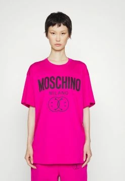 MOSCHINO DOUBLE SMILE - Print T-shirt - Fuchsia -MOSCHINO SHOP cdddb2361783428280146f513ff9415e