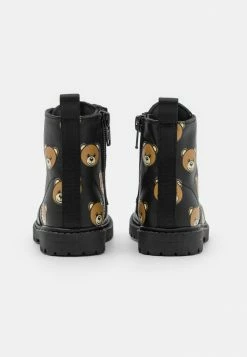 MOSCHINO COMBAT TEDDY BEAR ALL OVER PRINT - Lace-up Ankle Boots - Black -MOSCHINO SHOP d1149866dbe44263a0fd18adfd65effd