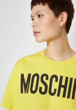 MOSCHINO INSTITUTIONAL LOGOS - Print T-shirt - Yellow -MOSCHINO SHOP d2f62f819816499c8a4693bf7a9a8087