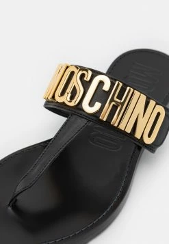 MOSCHINO T-bar Sandals - Nero -MOSCHINO SHOP d35de1b10ff14d2cb245771345946e18