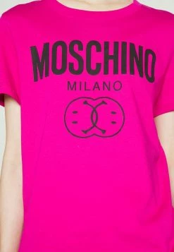 MOSCHINO DOUBLE SMILE - Print T-shirt - Fuchsia -MOSCHINO SHOP d476b9c9685642eaad55568454094b51