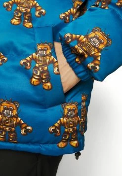 MOSCHINO LONG JACKET - Winter Jacket - Blue -MOSCHINO SHOP d47b722ec5514ac18abd853c843c479f