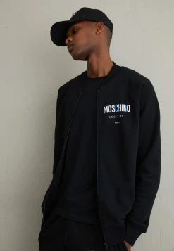 MOSCHINO Zip-up Sweatshirt - Fantasy Black -MOSCHINO SHOP d4a3bb975efe4cce88db342638eacafa