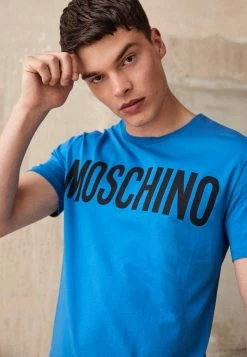 MOSCHINO Print T-shirt - Blue -MOSCHINO SHOP d4ebeac6819141d98f2e9313441ee4c7