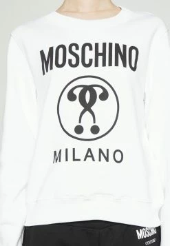 MOSCHINO DOUBLE QUESTION MARK - Sweatshirt - Fantasy White -MOSCHINO SHOP d527c69fcd724f3583f57aa3705126d6