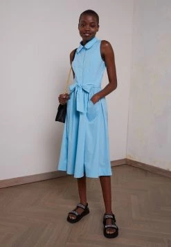 MOSCHINO HEARTS APPLIQUE - Shirt Dress - Light Blue