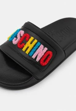 MOSCHINO UNISEX - Mules - Black/multicolor -MOSCHINO SHOP d59a6b68a24241b58309c343e25f152b