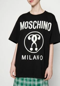 MOSCHINO INSTITUTIONAL LOGOS - Print T-shirt - Black -MOSCHINO SHOP d6649be364364dba8bca34a029e0bed6