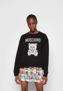 MOSCHINO TEDDY - Sweatshirt - Black -MOSCHINO SHOP d90edfe654574fe7a2a8fd77473dbaff