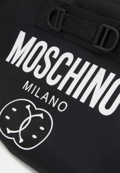 MOSCHINO DOUBLE SMILE LOGO UNISEX - Across Body Bag - Black -MOSCHINO SHOP d91d847033d34cfc9c15d17be179523f