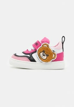 MOSCHINO BOX SOLE LACE STRAP FABRIC TEDDY BEAR PATCH AND LOGO - Trainers - Pink/fuxia/white/black