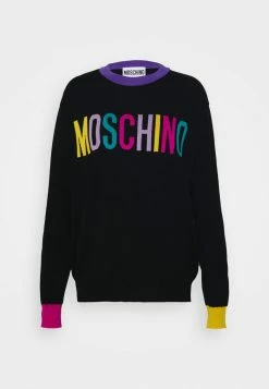 MOSCHINO COLOR BLOCK - Jumper - Black -MOSCHINO SHOP da87d4c618274a04963d41e5378e8660