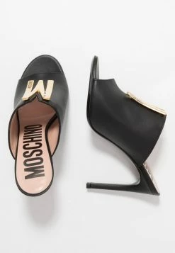 MOSCHINO Heeled Mules - Nero -MOSCHINO SHOP db4c1949d2e34b7fa8a916df45a72226
