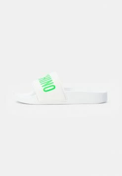 MOSCHINO Mules - White/neon Green