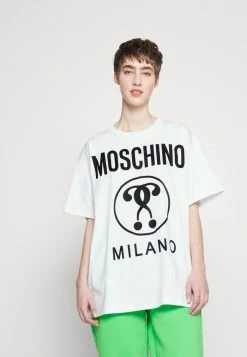 MOSCHINO INSTITUTIONAL LOGOS - Print T-shirt - White -MOSCHINO SHOP dfe3cc1117d147f7bc60e2a58708fe76