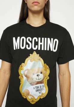 MOSCHINO MIRROR BEAR - Print T-shirt - Black -MOSCHINO SHOP e0a50fa8d9034cc89733347dc577aa36