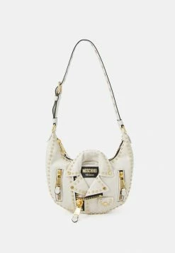MOSCHINO BIKER BAG STUDS SHOULDER - Handbag - White