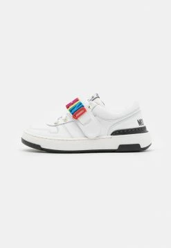 MOSCHINO BOX SOLE LACE STRAP GALVANIC LETTERING LOGO - Trainers - White/black