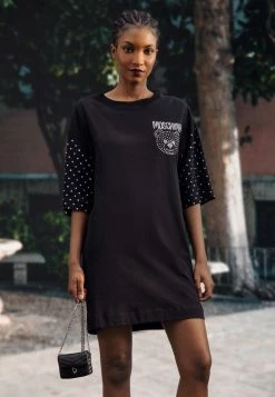 MOSCHINO CRYSTAL TEDDY BEAR - Jersey Dress - Black