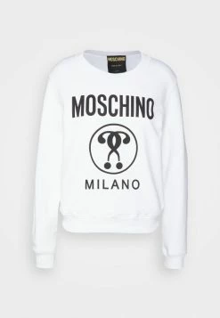 MOSCHINO DOUBLE QUESTION MARK - Sweatshirt - Fantasy White -MOSCHINO SHOP e3c9caefaab24020921ad79d2d573517