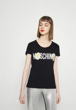 MOSCHINO ALL OVER EGG - Basic T-shirt - Fantasy Black -MOSCHINO SHOP e4044225fd2347e2990a99f218fca8dc