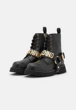 MOSCHINO Lace-up Ankle Boots - Nero -MOSCHINO SHOP e4463183917c4dd098531dc53aafc371