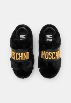 MOSCHINO BOX SOLE STRAP GALVANIC LETTERING LOGO - Trainers - Black -MOSCHINO SHOP e44ce2133e254cc8aefd927b5a3f7381