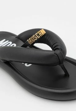 MOSCHINO T-bar Sandals - Nero -MOSCHINO SHOP e5a25d0bb46f4c3fafab9e12ee970de3