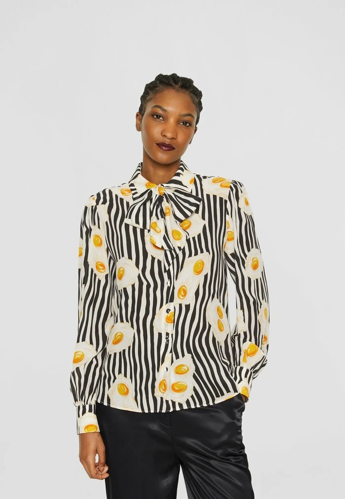 MOSCHINO ALL OVER EGG - Button-down Blouse - Black 3 MOSCHINO ALL OVER EGG - Button-down Blouse - Black - Image 3