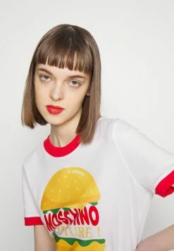 MOSCHINO DINER GROUP - Print T-shirt - White -MOSCHINO SHOP ec85ddf08da04f41a0a67e2cb6e1b452
