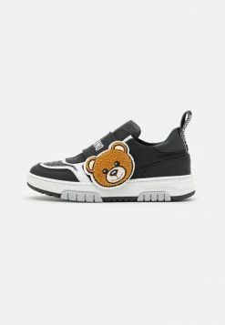 MOSCHINO BOX SOLE STRAP TEDDY BEAR PATCH AND LOGO PRINT UNISEX - Trainers - Black/white