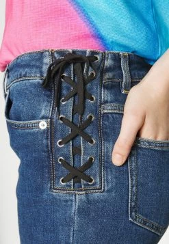 MOSCHINO BONDAGE LACING - Slim Fit Jeans - Blue 15 MOSCHINO BONDAGE LACING - Slim Fit Jeans - Blue -MOSCHINO SHOP eebdb9c1c08f4097a83c64ce86d4c53c