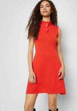 MOSCHINO MACRO BUTTONS - Jumper Dress - Red -MOSCHINO SHOP ef94b90234c54f9db32f38e029b8b25d