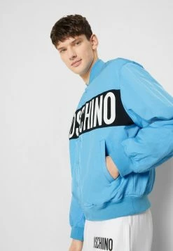 MOSCHINO OUTERWEAR - Bomber Jacket - Light Blue -MOSCHINO SHOP f04a0ca98fe04591a3eed60bda8adfac