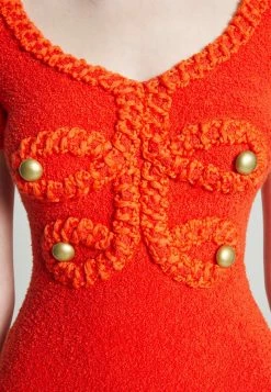 MOSCHINO MILITARY DETAILS - Shift Dress - Orange -MOSCHINO SHOP f1052ce1b5c64b3da586bc9c7306f90e