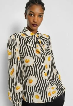 MOSCHINO ALL OVER EGG - Button-down Blouse - Black 12 MOSCHINO ALL OVER EGG - Button-down Blouse - Black -MOSCHINO SHOP f3caf7bbf8bd49d4b0258296a90e02a2