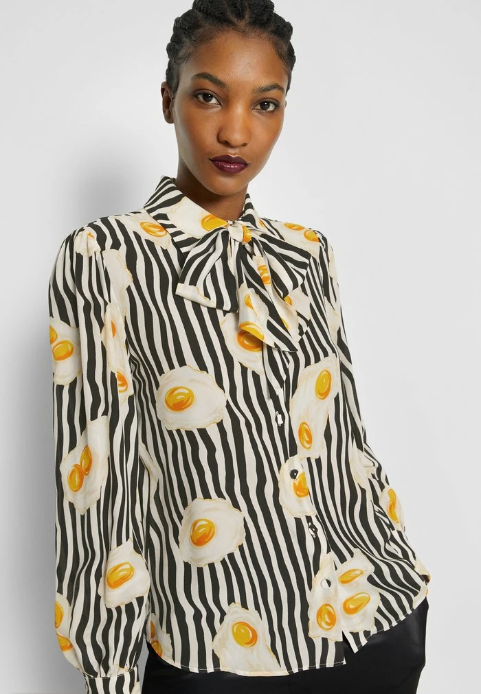 MOSCHINO ALL OVER EGG - Button-down Blouse - Black 6 MOSCHINO ALL OVER EGG - Button-down Blouse - Black - Image 6