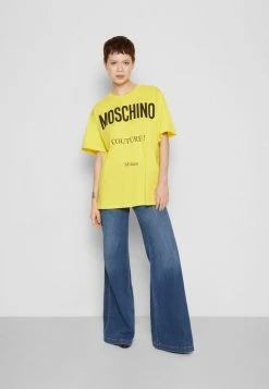 MOSCHINO INSTITUTIONAL LOGOS - Print T-shirt - Yellow -MOSCHINO SHOP f3f9561f9a9e42629ce50673eb675dd3