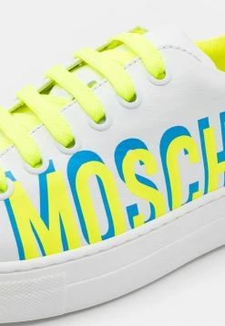 MOSCHINO UNISEX - Trainers - White/neon Yellow/sky Blue -MOSCHINO SHOP f4fb4c116be24aac9392bbbe9e7ab7b9