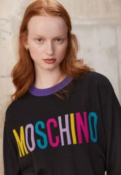MOSCHINO COLOR BLOCK - Jumper - Black -MOSCHINO SHOP f6c0f2d715194362b01c1813523e0d12