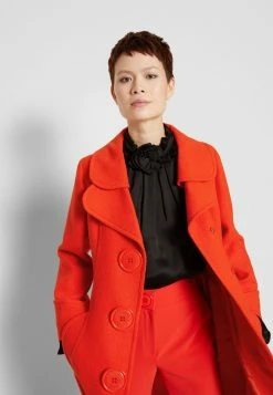 MOSCHINO MACRO BUTTONS - Classic Coat - Red -MOSCHINO SHOP f7d737737fc8401f918dc739f546a57d