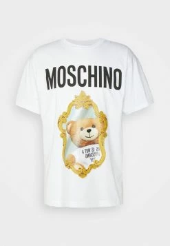 MOSCHINO MIRROR BEAR - Print T-shirt - White -MOSCHINO SHOP f9f03667b6ad4b26a32ddc2db35700e6