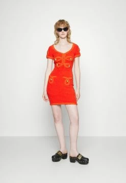 MOSCHINO MILITARY DETAILS - Shift Dress - Orange -MOSCHINO SHOP fa00012686d9458e9735053f2648ceea