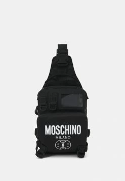 MOSCHINO DOUBLE SMILE LOGO - Across Body Bag - Fantasy Black